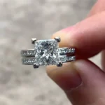 Handmade 1.5 CT Princess Cut Lab-created Gemstone Ring Set in Sterling Silver