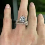 Handmade 2CT Round Cut White Sapphire Sterling Silver 3-Piece Bridal Sets
