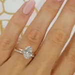 Handmade 2.5CT Oval Cut Bridal Set in Rose Gold Tone