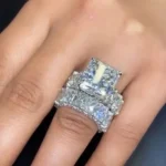 Handmade 3CT Princess Cut Bridal set Ring