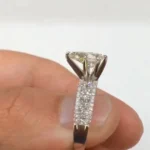 Handmade 1.5CT Pear Cut Engagement Ring With Princess Stone Eternity Band