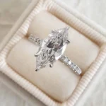Handmade 1.5CT Marquise Cut Engagement Ring Set