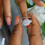 Handmade Princess Cut White Sapphire 925 Sterling Silver Halo Bridal Sets