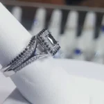 Handmade 2PCS Black Sapphire Wedding Set