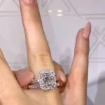 Handmade 4 CT Radiant Cut Brillant Wedding Set with Matching Band