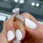Handmade 2 CT Round Cut Brillant Wedding Set with Matching Band