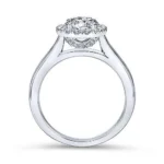 Handmade 2 CT Round Cut Brillant Halo Wedding Set with Matching Band