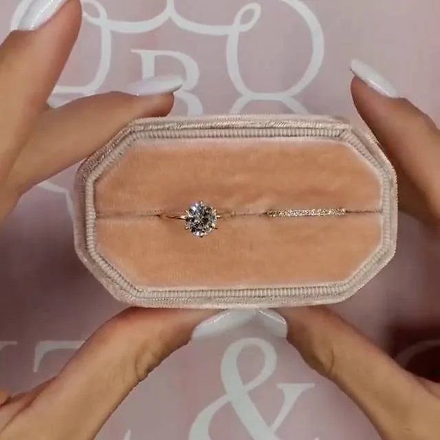 Handmade 2 CT Round Cut Engagement Ring Set