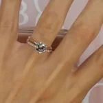 Handmade 2 CT Round Cut Engagement Ring Set