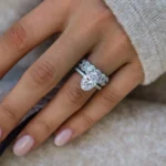 Handmade 3CT Oval Cut Bridal Set in Sterling Silver