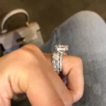 Handmade 3CT Oval Cut Bridal Set in Sterling Silver