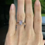 Handmade 2CT Oval Cut Solitaire Engagement Ring with Eternity Band