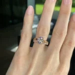Handmade 2CT Oval Cut Solitaire Engagement Ring with Eternity Band