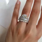 Handmade 2.5CT Round Cut Bridal Set in Sterling Silver