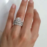 Handmade 2.5CT Round Cut Bridal Set in Sterling Silver