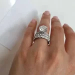 Handmade 2.5CT Round Cut Bridal Set in Sterling Silver