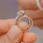 Handmade Classic 3 CT Round Cut 6 Prong Diamond Wedding Ring Set