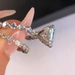 Handmade 2.5 Ct Radiant Cut Sterling Silver Ring Set