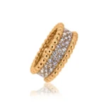 Handmade Yellow Gold Round Cut Solitaire Ring Set
