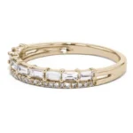 Handmade Yellow Gold 2.0 CT Round Cut Sterling Silver 4pcs Ring Set
