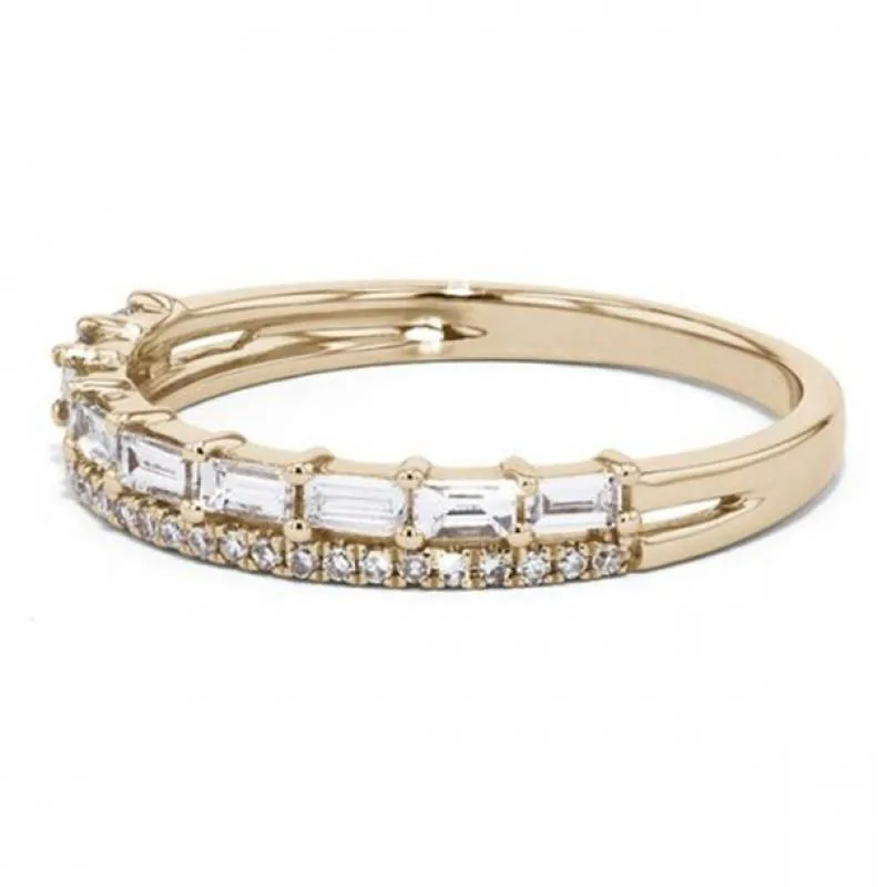 Handmade Yellow Gold 2.0 CT Round Cut Sterling Silver 4pcs Ring Set