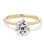 Handmade Yellow Gold 2.0 CT Round Cut Sterling Silver 4pcs Ring Set