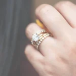 Handmade Yellow Gold 2.0 CT Round Cut Sterling Silver 4pcs Ring Set