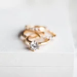 Handmade Yellow Gold 2.0 CT Round Cut Sterling Silver 4pcs Ring Set