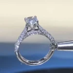 Handmade 1.2Ct Cushion Cut 3D Band Wedding Ring Set