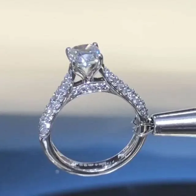 Handmade 1.2Ct Cushion Cut 3D Band Wedding Ring Set