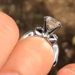 3.0Ct Round Colorless with Princess Sidestones Wedding Ring Set